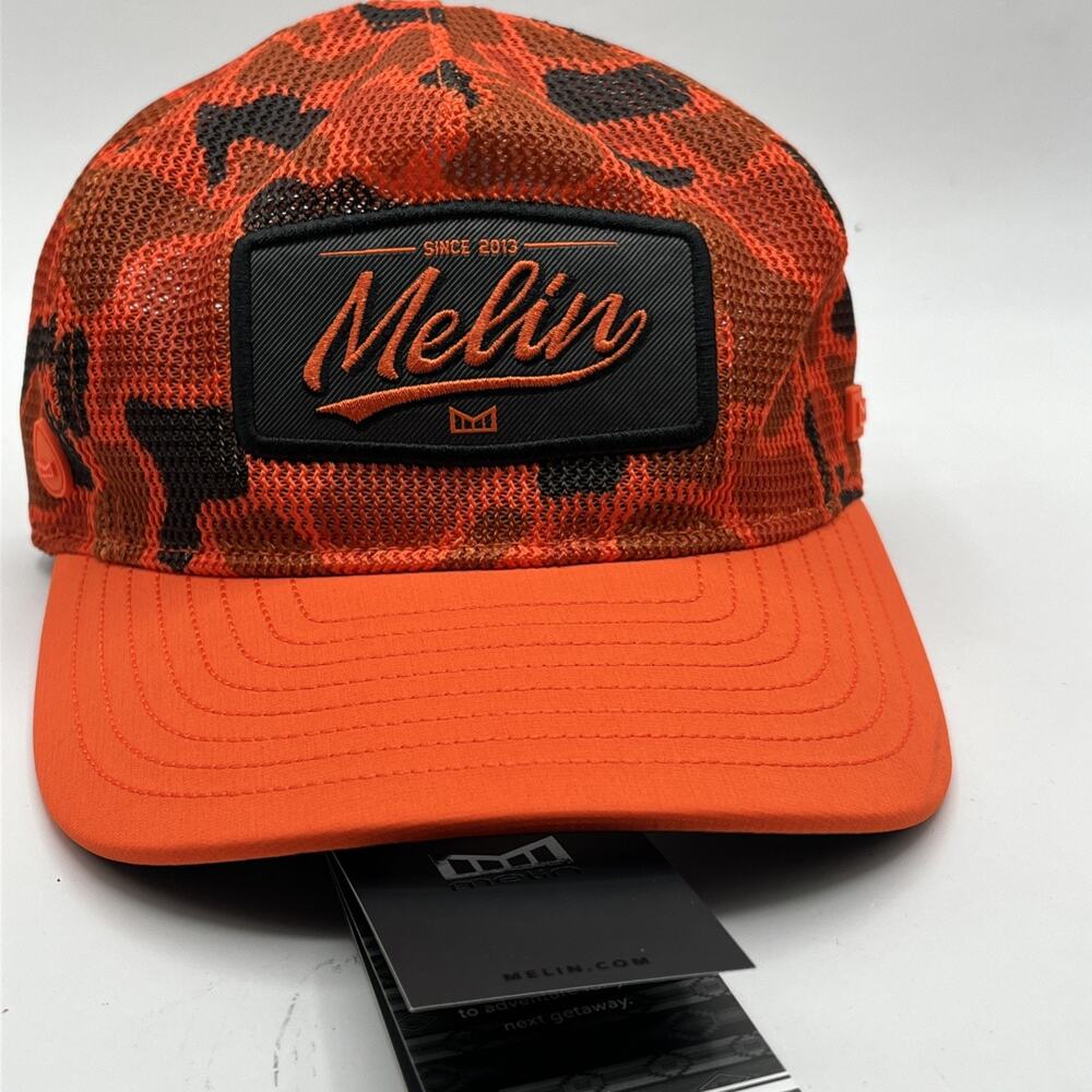 Melin Men's Orange Camo Mesh Snapback Hat - Picture 9 of 9